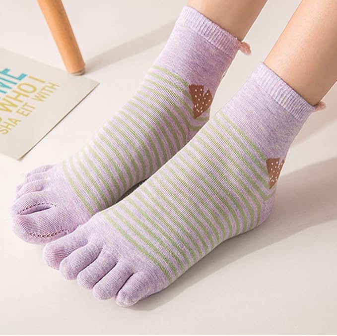 Benefeet Sox Funny Toe Socks Women Five Finger Socks Girls Cute Toe Seperated Cotton Socks Running Athletic Christmas Gifts