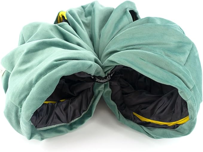 Velvet Fabric - Foldable/Collapsible - 55x8.66 Inches Cat Tunnel (Nile Green)