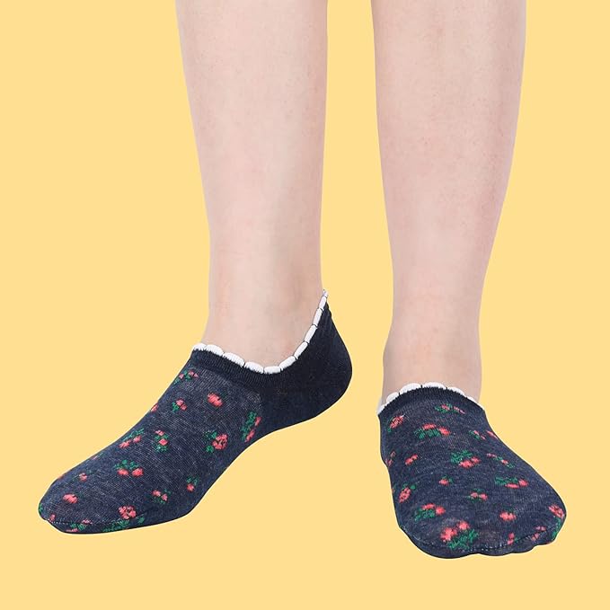 Benefeet Sox Womens Girls Cute No Show Liner Socks Non Slip Funny Patterned Low Cut Socks Novelty Cotton Loafer Footies Sock