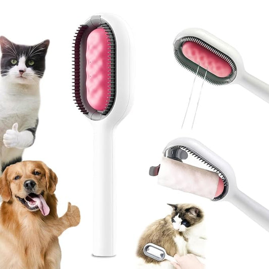 BESTLA Upgraded Pet Hair Removal Cat Hair Brush with Water Sticky Comb with Water Tank New 4 in 1 Cat Grooming Brush (Towels Not Included)