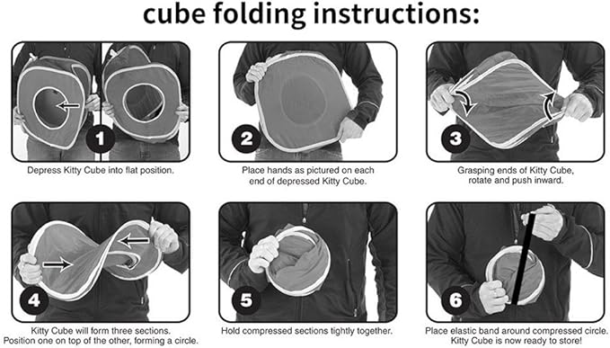 PAWISE Cat Tunnel,Interactive Cat Toy,Pop Up Collapsible Cat Tunnels for Indoor Cats with Foldable Cat Cube (Tunnel Cube)