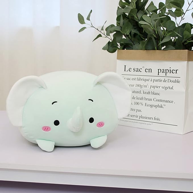 Cute Plush Elephant Stuffed Squishy Animal Elephant Cylindrical Body Elephant Pillow,Super Soft Elephant Hugging Toy Pillow Kids Kawaii Sleeping Elephant Pillow Gifts for Bedding Decor 24-Inch