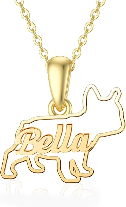 925 Sterling Sliver Yorkshire/Corgi/Labrador/Pug/Bulldog/Paw Print/Cross Necklace Cute Puppy Dog Necklace Jewelry Birthday Gifts for Women Girls Dog Lovers