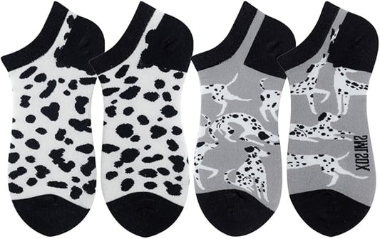 2 Pairs Funny Cartoon Animal Print Cotton Ankle Socks for Women Teens