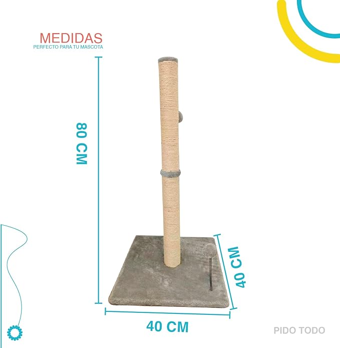 Scratching Post with Toy Ball 32x16x16 in, Sturdy Sisal Tree with a Dangling Pet Toy Ball, Sisal Rope Pilar Scratch Resistant, Scratching Pets Toy for Indoor Cats, Sisal Rope Pilar Scratch Resistant