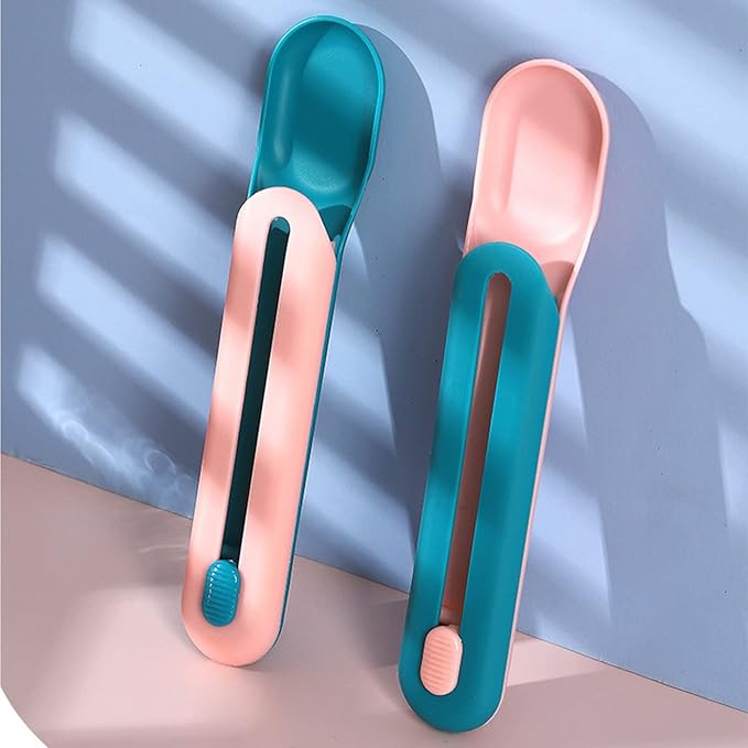 Pet Feeder Cat Strip Squeeze Spoon, Cat Wet Treats Dispense, Multi Functional Pet Spoons Cat Feeder,Cat Wet Food Spoon Feeding Pet Food Spoon Cat Snack Spoon for Lickable Wet Cat Pet Liquid(Blue)