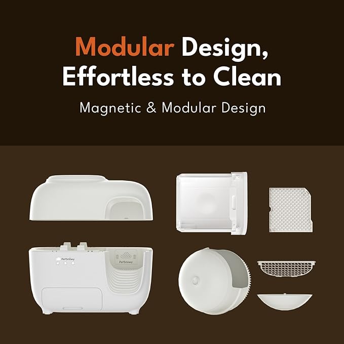 (2025 Premium Version with Mini Mesh) Snow+ Self Cleaning Automatic Litter Box with Zero Odor TiO2 System Automatic Cat Litter Box Self Cleaning for 3.3-20 lbs