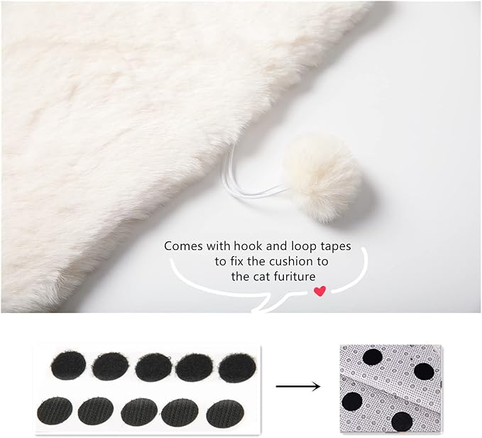 SHENGOCASE 2-Pack 17.7" x 17.7" Faux Rabbit Fur Cat Condo Replacement Cushion. Cat Dog Bed Cushion Pad Mat, Cat Pad for Window Perch Cat Tree Tower, Cat Dog Carrier Cage Crate Kennel Furniture
