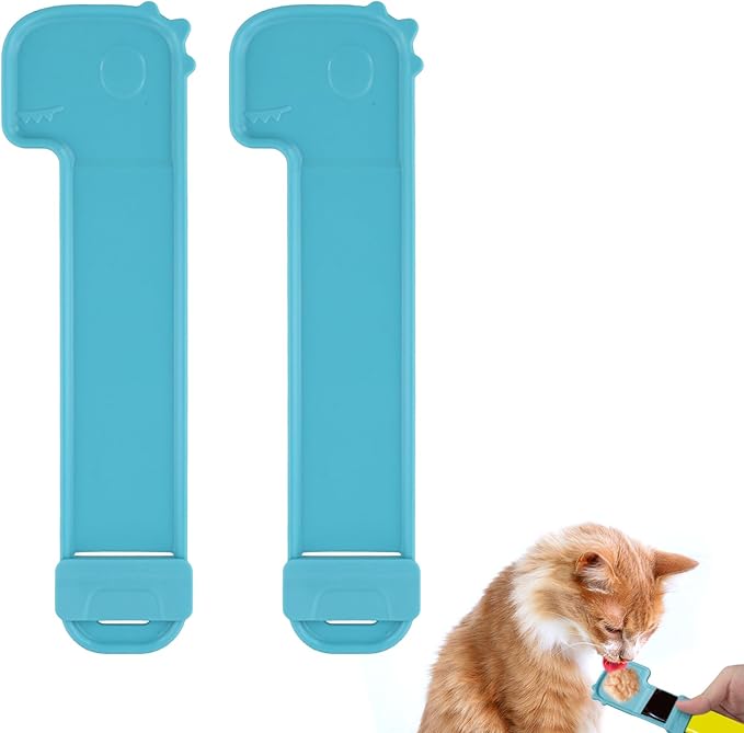 2pcs Cat Strip Feeders, Cat Strip Squeeze Can Spoon Cat Wet Treat Dispenser Cat Bar Squeezer Tool for Liquid Snack Puree Feeding Pet Supplies