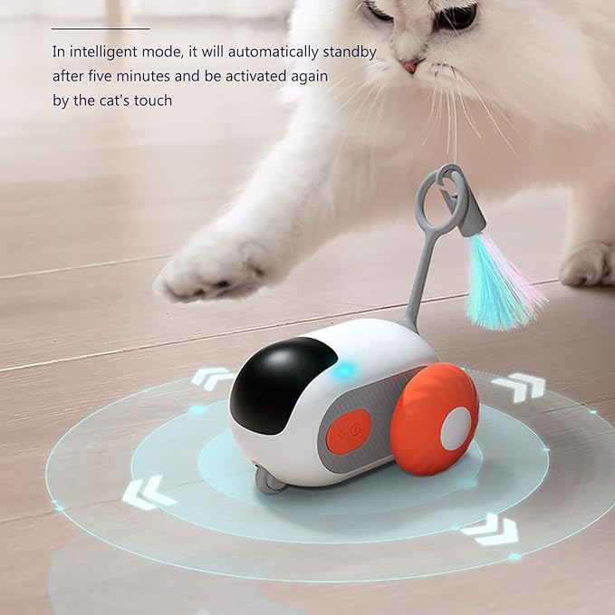 S SUNSBELL Cat Toys for Indoor,Turbo Tail Cat 3.0 Remote Control Mouse Cat Toy, Smart Interactive Cat Toy with Remote Control and 2-Speed Adjustment (Orange)