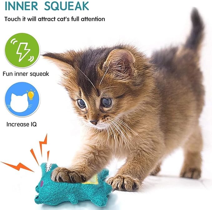 Cat Toys, Interactive Cat Toy for Indoor Cats, Soft and Durable Crinkle Sound Catnip Toys, Catnip Filled Mouse Cat Teething Chew Toy (Pack of 12)