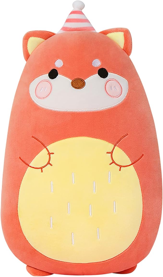 Fox Plush Pillow,Cute Fox Stuffed Animals Plush Toy,Soft Kitty Stuffed Animal Toy Hugging Pillow Birthday Gifts for Kids Home Decoration(Strawberry Fox)