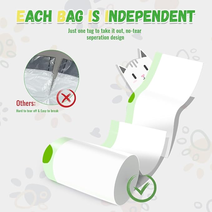 120 packs for self-cleaning litter box and self-cleaning litter box liner, Litter Box Robot garbage bag,flexible and durable, super thick 1.5mil