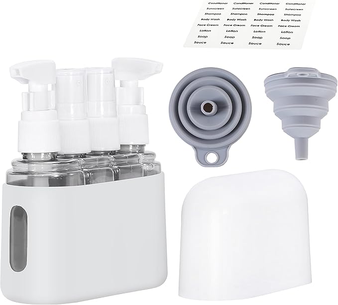Bpluma Travel Bottles, Leak Proof Containers For Toiletries TSA Approved Airplane Accessories Kits For Liquid With Labels