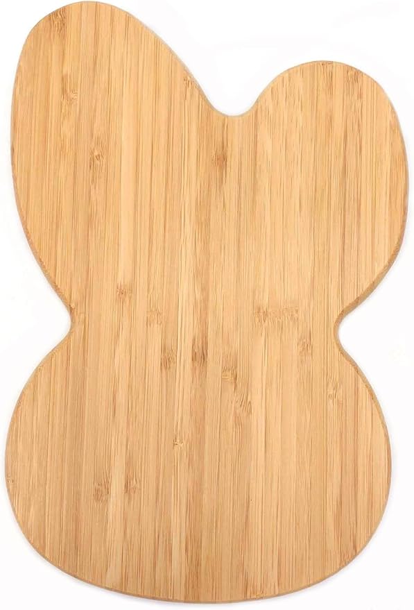 4919, Bamboo Food Plate for Snacks Appetizer Fruit Vegetable | Kids Meal Plate | Picnic Kitchen Party | Eco-Friendly Plates, Bunny Face with Long Ears Shaped, 11"x7.5", 10pc