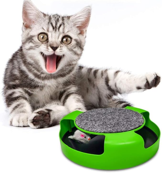 Kole KI-OC992 Cat Scratch Pad Spinning Toy with Mouse, One Size