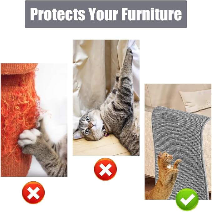 70.9"x 15.7" Thickened Extra Large Cat Wall Climbing Carpet, Cat Climbing Wall Scratcher, Cat Carpet, Couch Sofa Protector-Grey