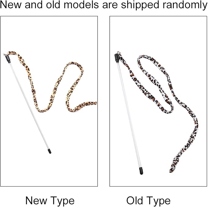 Leopard Cat Teaser, Print Tail Stick Chaser 1Pc Toy Teaser with Bell Cat Funny Toy, Pets Animals for Cats Dogs