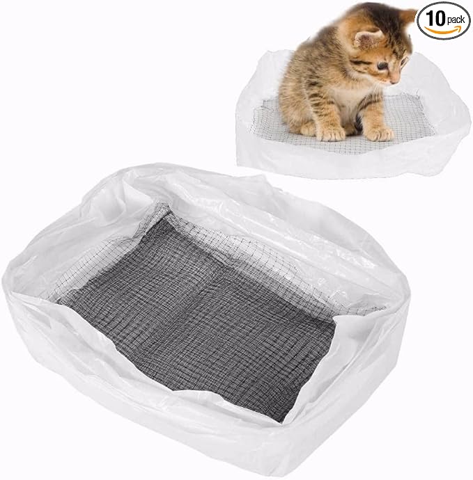 10Pcs Cat Litter Box, Liners Super Strong Cat Sand Sifter Bag Puppy Kitty Kitten Pan Liner Reusable Cat Litter Tray Sifter Bag