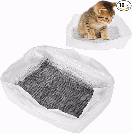 10Pcs Cat Litter Box, Liners Super Strong Cat Sand Sifter Bag Puppy Kitty Kitten Pan Liner Reusable Cat Litter Tray Sifter Bag