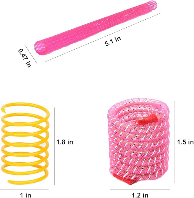 ISMARTEN 35 Pack Cat Spring Toys Set, Colorful Cat Spring Toy and Cat Spring Tube Toy, Interactive Cat Toy for Indoor Cats, Colorful Cat Plastic Coil for Kittens to Swat, Bite, Hunt (Random Color)