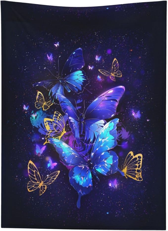 Butterfly Blanket Throw Blanket for Bed Soft Cozy Fluffy Couch Blankets Fleece Blanket Throw Gifts for Women Men Girls Boys 80"x60"