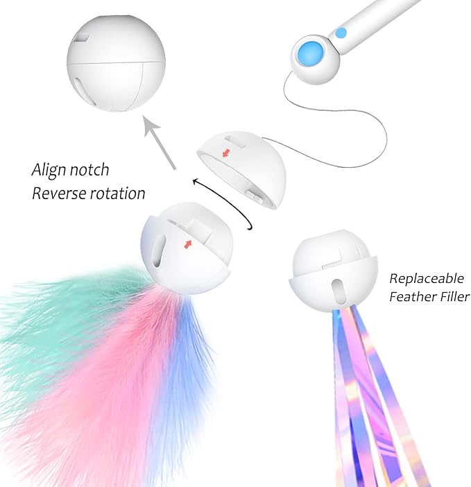 Cat Toys for Kitten,Interactive Cat Wand Exercise,Retractable Teaser,2 Pcs Refills Assortments Bored Cat Chase Fishing Pole,Funny Gifts