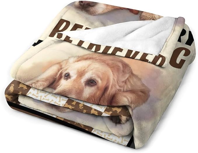 Golden Retriever Dog Print Blanket Best Dog Pet Animal Throw Blankets for Couch Sofa Stuff Decor Gifts Lightweight Soft Cozy Fleece Plush Warm Flannel Bedding for Lover Man Woman Teen Adults 40"x50"