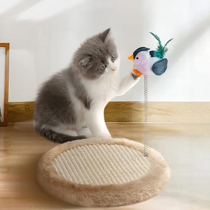 Cat Toys Bird Simulation Cat Toys Cute and Vivid Cat Toy for Cats Play and Exercise Pet Indoor Dancing Playing Toy (White)