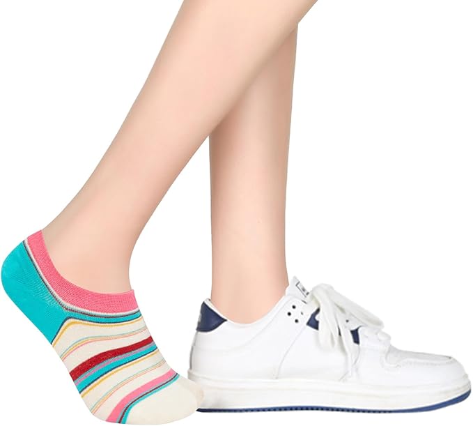 Benefeet Sox Womens Girls Cute No Show Liner Socks Non Slip Funny Patterned Low Cut Socks Novelty Cotton Loafer Footies Sock