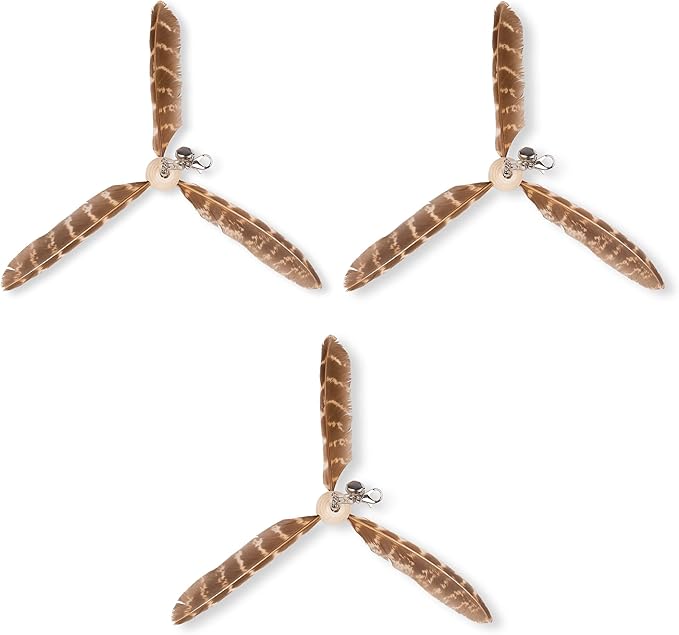 JXFUKAL Cat Wand Toys, Interactive Cat Toys with 3 Feather Refills, 29'' Flexible Steel Wire, Sturdy Wood Handle & Bell for Kitty Kitten, Cat Toys for Indoor Cats Cat Teaser Cat String Toy