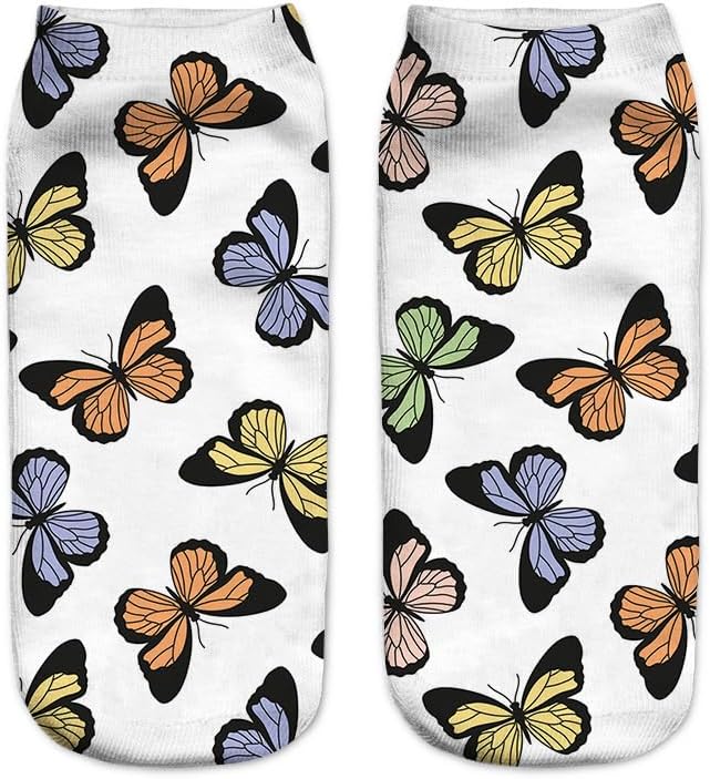 Benefeet Sox Funny Ankle Socks Cute Novelty No Show Animal Fruit Flower Cartoon Colorful Graphic Low Cut Socks for Women Girl