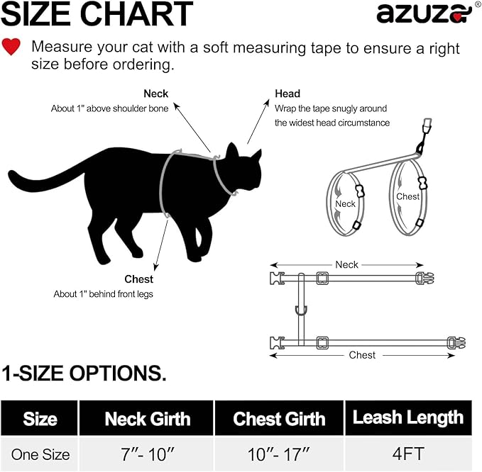 azuza Cat Harness and Leash Set for Safe Walking and Travel, Escape Proof Cat Harness, Lightweight Soft and Comfortable, Adjustable Kitten Harness for Small Medium Large Cats, Pineapple