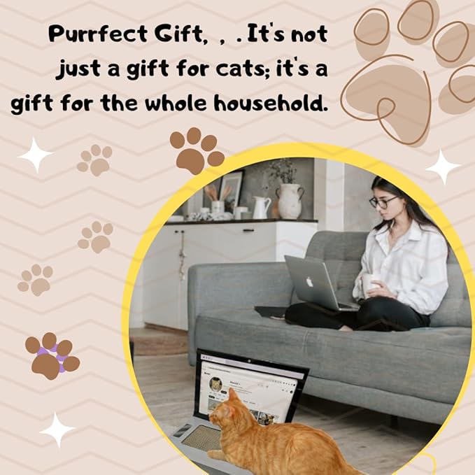Laptop Scratcher Cat Toy - Cat Keyboard Toy - Cat Toy 3-in-1 with Fluffy Mouse and a Ball Track Pad Toy – Cat Toy Funny with 2 Interchangeable Screens