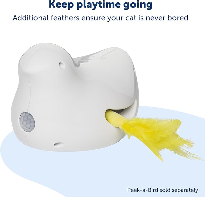 Peek-A-Bird Cat Toy Replacement Feathers – 2 Pack Refill Parts – Interactive Teaser Toy for Indoor Cats