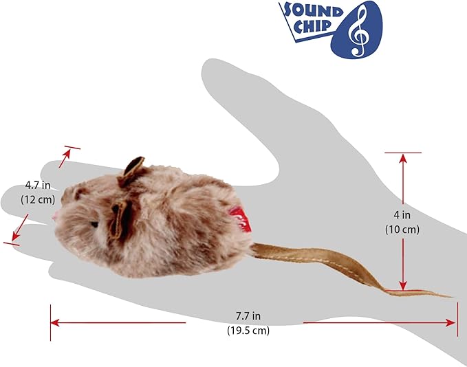 Gigwi Chirpy Cat Mouse Toy Squeak- Cat Toys Interactive Squeaking Mouse Cat Toy Melody Chaser Play and Squeak Kitten Toy, Mouse Sound Cat Toy for Boredom