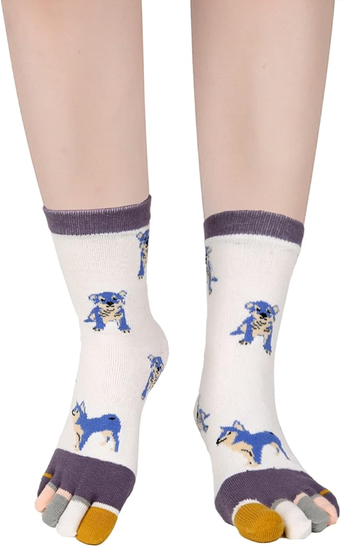 Benefeet Sox Funny Toe Socks Women Five Finger Socks Girls Cute Toe Seperated Cotton Socks Running Athletic Christmas Gifts