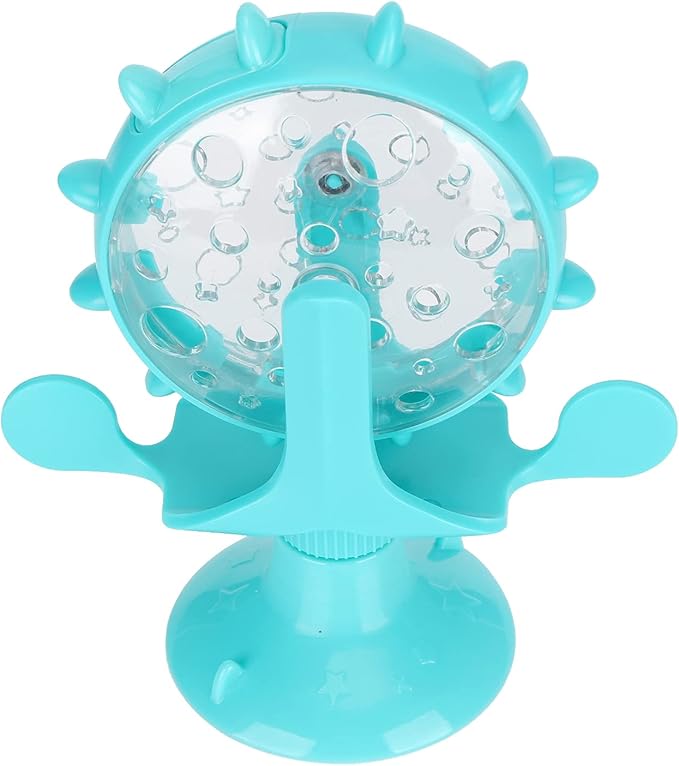 Pet Toy, Rotation Cat Puzzle Toy Food Leakage Pet Cat Leaking Toy Interactive Cat Toys Pet Toy, Ferris Wheel Food Dispensing Pet Slow Feeder Toy with Automatic 360° Turntable for Pet Trainer (Blue)