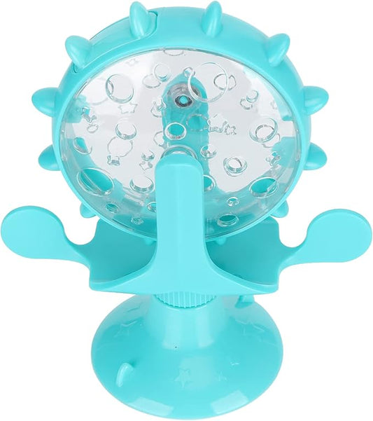 Pet Toy, Rotation Cat Puzzle Toy Food Leakage Pet Cat Leaking Toy Interactive Cat Toys Pet Toy, Ferris Wheel Food Dispensing Pet Slow Feeder Toy with Automatic 360° Turntable for Pet Trainer (Blue)