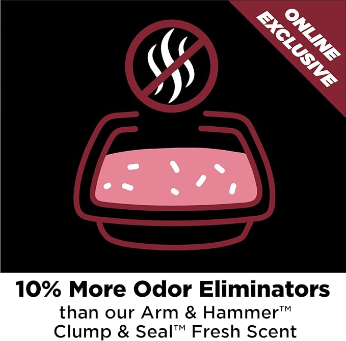 Arm & Hammer Clump & Seal Platinum Multi-Cat Complete Odor Sealing Clumping Cat Litter, 14 Days of Odor Control 18lb, Online Exclusive Formula