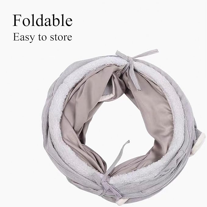 Cat Tunnel S-Shape Suede Cat Toy Tunnel 10.5 x 48.8 Inches Bunny Tunnels for Indoor, Collapsible Pets Play Tube Suitable for Cats Rabbits Pet Ferrets