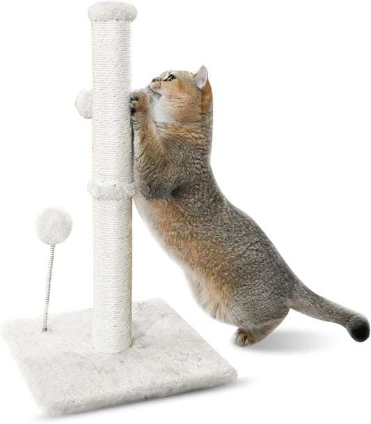 KINGROCK Tall Cat Scratching Posts for Indoor Cats,Cat Scratching Post with Plush Toys for Kittens or Smaller Cats,Premium Sisal Post for Cats at All Ages with Reinforced Stable Base