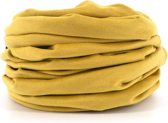 Velvet Fabric - Foldable/Collapsible - 55x8.66 Inches Cat Tunnel (Yellow)