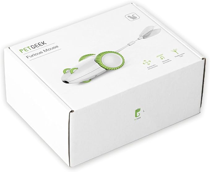 PETGEEK Automatic Cat Toys, Smart Interactive Cat Toy, Rechargeable Electronic Cat Mouse Toys with Cat Catnip Wand, Cat Toys for Indoor Cats, Best Gift for Birthday, Thanksgiving, Christmas, New Year