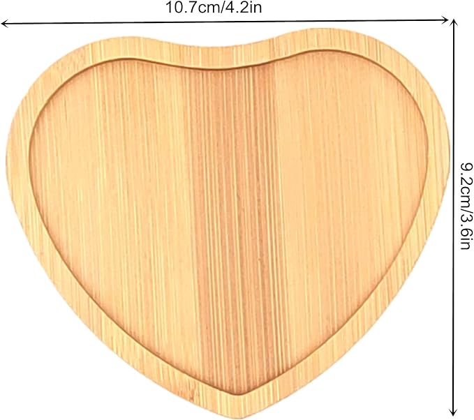 4PCS Mosaic Bamboo Coasters for Crafts, Blank Base Trays, Drinking Cup Coaster, Plant Coaster, Art Plate,DIY Mosaic Supplies (Heart)