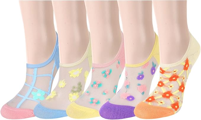Benefeet Sox Sheer No Show Socks Women Girls Cute Thin Mesh Low Cut Liner Socks for Loafers Boat Shoes