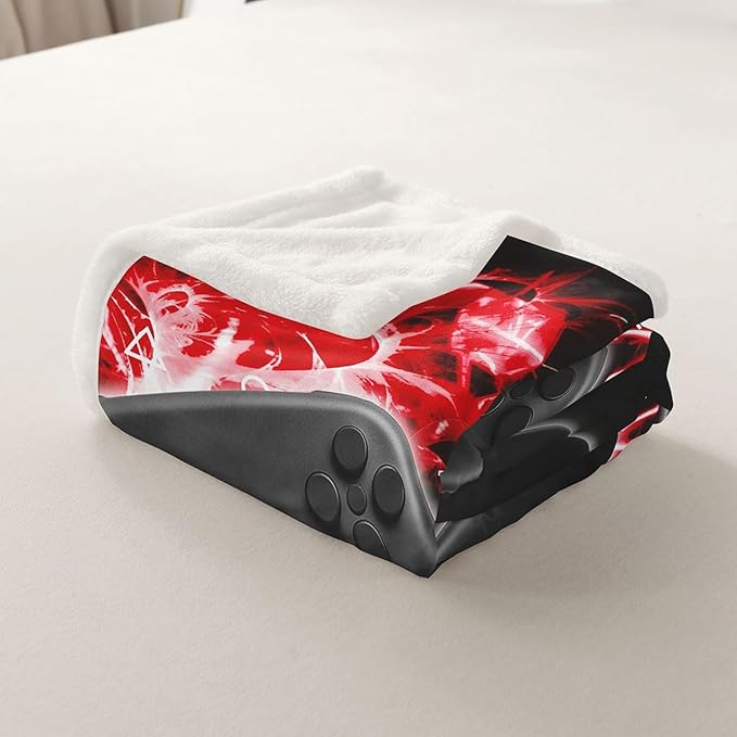 Black Gamepad Plush Blanket for Sofa Couch Bed Modern Gamer Fuzzy Blanket Video Game Controller Fleece Throw Blanket Room Decor Console Action Buttons Sherpa Blanket Twin 60"x80"