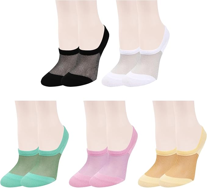 Benefeet Sox Sheer No Show Socks Women Girls Cute Thin Mesh Low Cut Liner Socks for Loafers Boat Shoes