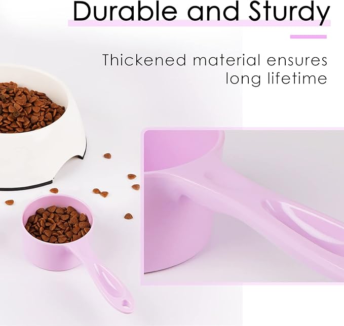 Super Design SUPERDESIGN Food Scoop Dog Cat Food Scoop Ice Scoop Flour scoop Candy scoops Dry Measuring Cup Plastic Scoop for Canisters and Freezer 1/2 Cup Food Grade Melamine PURPLE