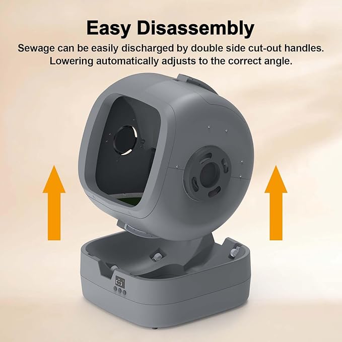 Automatic Cat Litter Box Self Cleaning - APP Control and Weight Monitoring - 86L Ultra-Quiet, Multi-Cat Litter Box - Smart Health Monitor, Safe Anti-Pinch, Self Cleaning Litter Box (Assembly Required)